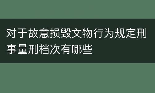 对于故意损毁文物行为规定刑事量刑档次有哪些