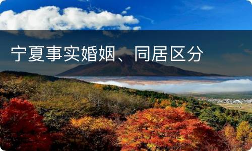 宁夏事实婚姻、同居区分