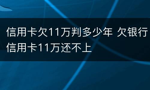 信用卡欠11万判多少年 欠银行信用卡11万还不上