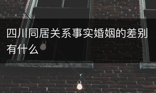 四川同居关系事实婚姻的差别有什么