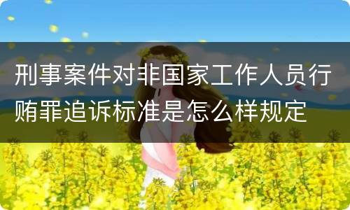 刑事案件对非国家工作人员行贿罪追诉标准是怎么样规定