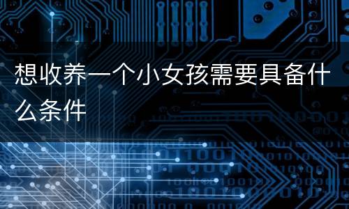 想收养一个小女孩需要具备什么条件
