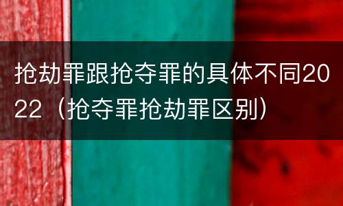 抢劫罪跟抢夺罪的具体不同2022（抢夺罪抢劫罪区别）