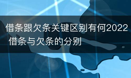 借条跟欠条关键区别有何2022 借条与欠条的分别