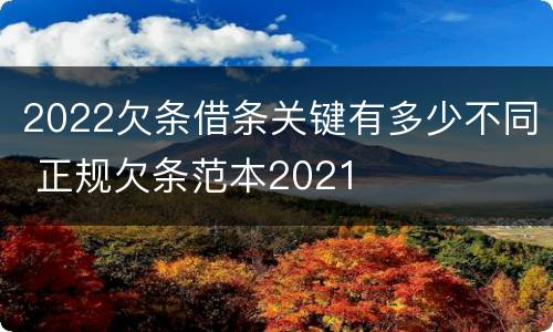 2022欠条借条关键有多少不同 正规欠条范本2021