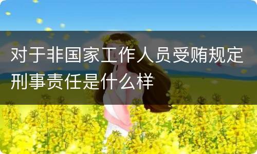 对于非国家工作人员受贿规定刑事责任是什么样