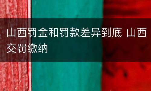山西罚金和罚款差异到底 山西交罚缴纳