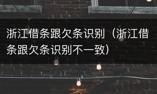 浙江借条跟欠条识别（浙江借条跟欠条识别不一致）
