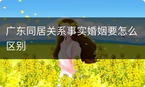 广东同居关系事实婚姻要怎么区别