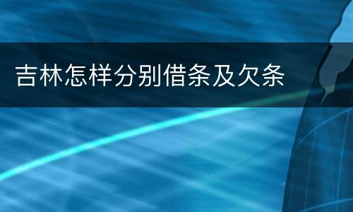 吉林怎样分别借条及欠条