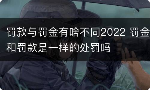 罚款与罚金有啥不同2022 罚金和罚款是一样的处罚吗