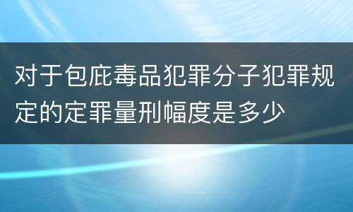 对于包庇毒品犯罪分子犯罪规定的定罪量刑幅度是多少