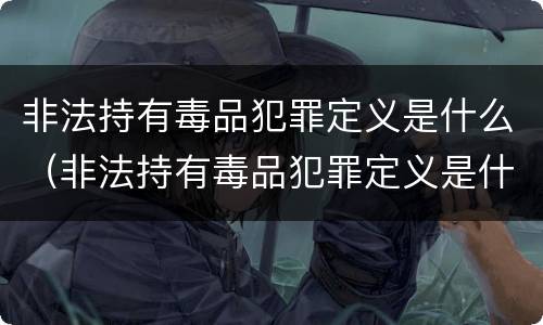 非法持有毒品犯罪定义是什么（非法持有毒品犯罪定义是什么意思）
