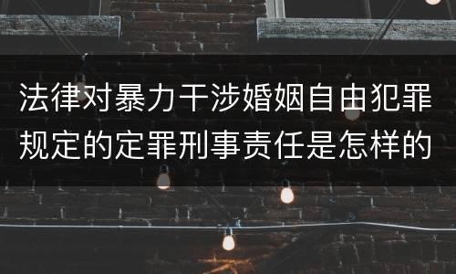 法律对暴力干涉婚姻自由犯罪规定的定罪刑事责任是怎样的
