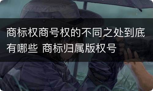商标权商号权的不同之处到底有哪些 商标归属版权号