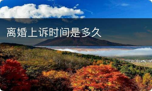 离婚上诉时间是多久