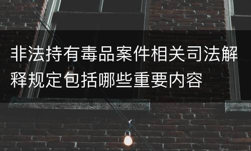 非法持有毒品案件相关司法解释规定包括哪些重要内容