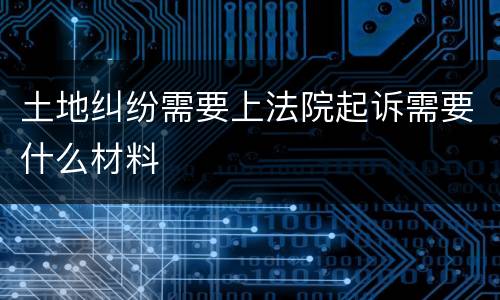土地纠纷需要上法院起诉需要什么材料