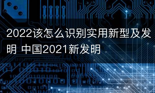 2022该怎么识别实用新型及发明 中国2021新发明
