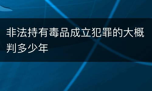 非法持有毒品成立犯罪的大概判多少年