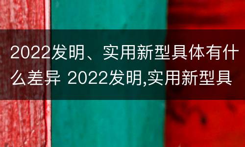 2022发明、实用新型具体有什么差异 2022发明,实用新型具体有什么差异和优势