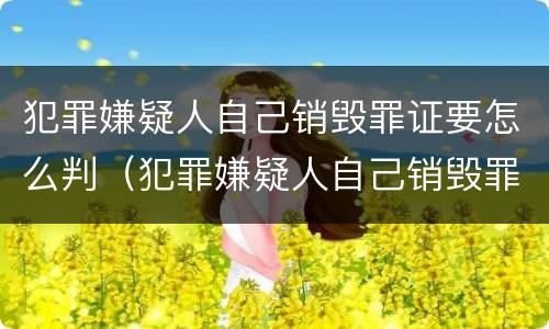 犯罪嫌疑人自己销毁罪证要怎么判（犯罪嫌疑人自己销毁罪证要怎么判呢）