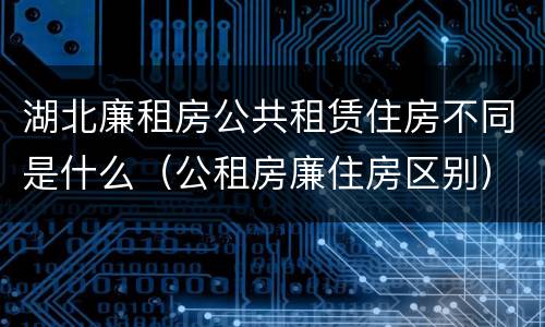 湖北廉租房公共租赁住房不同是什么（公租房廉住房区别）