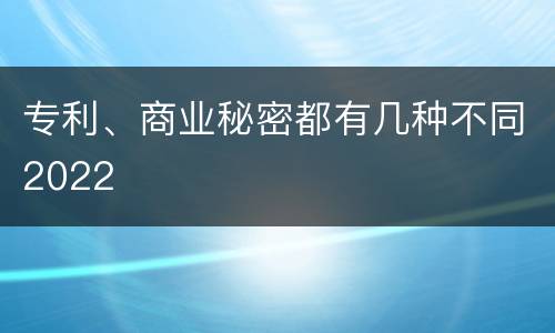 专利、商业秘密都有几种不同2022