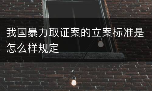 我国暴力取证案的立案标准是怎么样规定