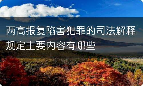 两高报复陷害犯罪的司法解释规定主要内容有哪些