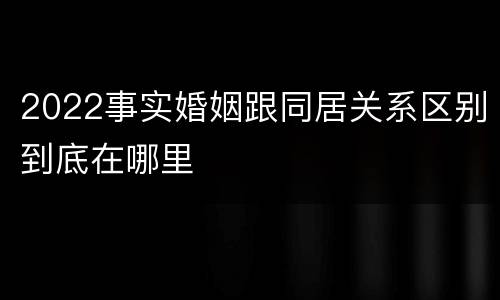 2022事实婚姻跟同居关系区别到底在哪里