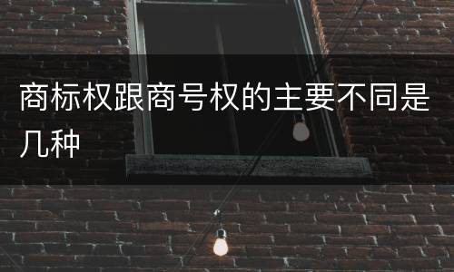 商标权跟商号权的主要不同是几种