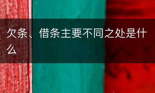 欠条、借条主要不同之处是什么