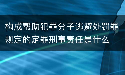 构成帮助犯罪分子逃避处罚罪规定的定罪刑事责任是什么