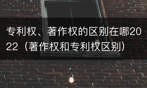 专利权、著作权的区别在哪2022（著作权和专利权区别）