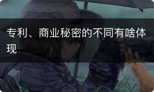 专利、商业秘密的不同有啥体现