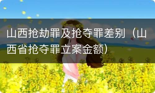 山西抢劫罪及抢夺罪差别（山西省抢夺罪立案金额）