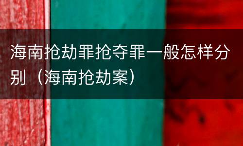海南抢劫罪抢夺罪一般怎样分别（海南抢劫案）