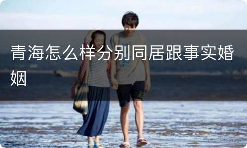 青海怎么样分别同居跟事实婚姻