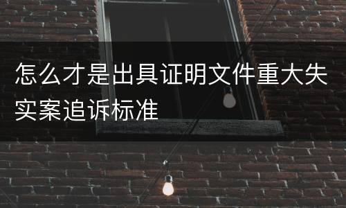怎么才是出具证明文件重大失实案追诉标准