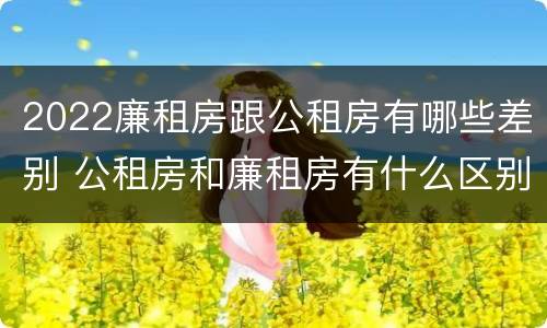2022廉租房跟公租房有哪些差别 公租房和廉租房有什么区别?2019年的