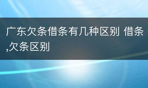 广东欠条借条有几种区别 借条,欠条区别
