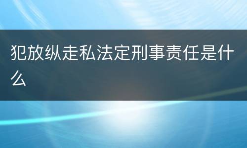 犯放纵走私法定刑事责任是什么