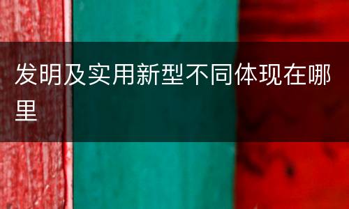 发明及实用新型不同体现在哪里