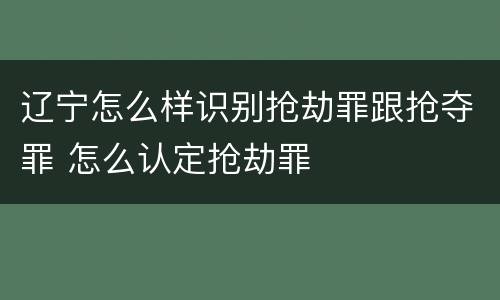 辽宁怎么样识别抢劫罪跟抢夺罪 怎么认定抢劫罪