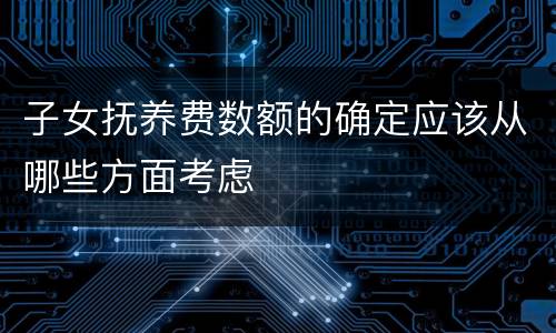 子女抚养费数额的确定应该从哪些方面考虑
