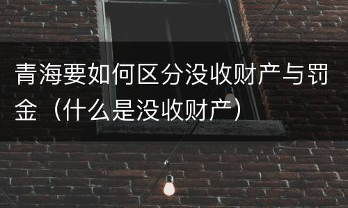 青海要如何区分没收财产与罚金（什么是没收财产）