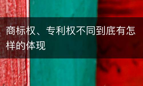 商标权、专利权不同到底有怎样的体现