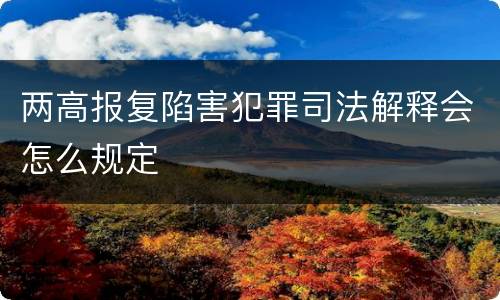 两高报复陷害犯罪司法解释会怎么规定