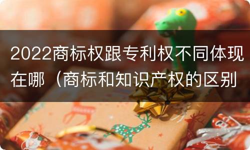 2022商标权跟专利权不同体现在哪（商标和知识产权的区别）
